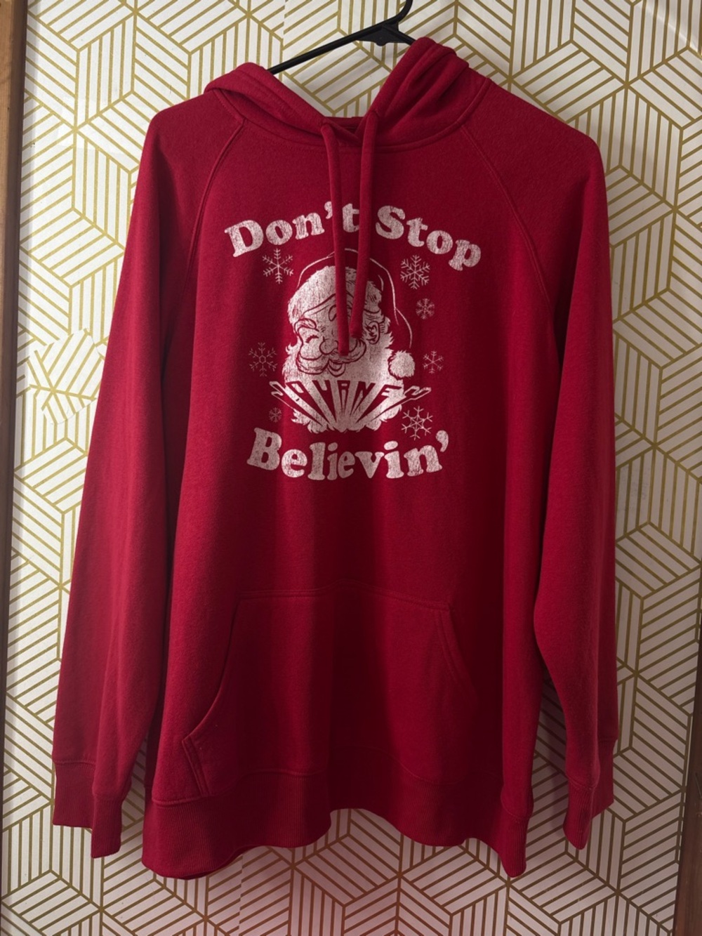 Torrid journey Don't Stop Believin' Red Holiday Hoodie L 12